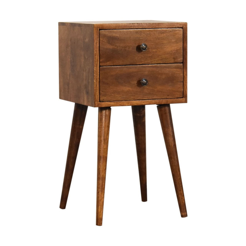 Mini 2 Drawer Chestnut Bedside-TrendGoat