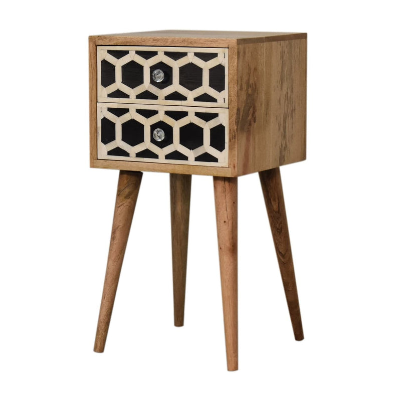 Mini Bone Inlay 2 Drawer Bedside-TrendGoat