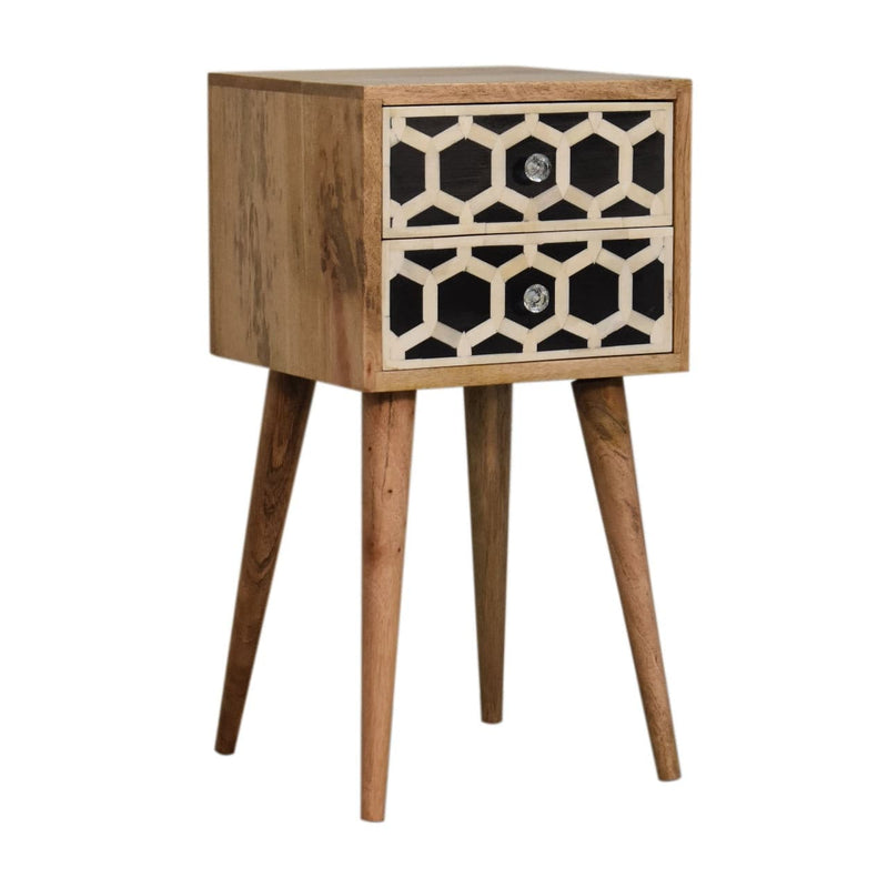 Mini Bone Inlay 2 Drawer Bedside-TrendGoat