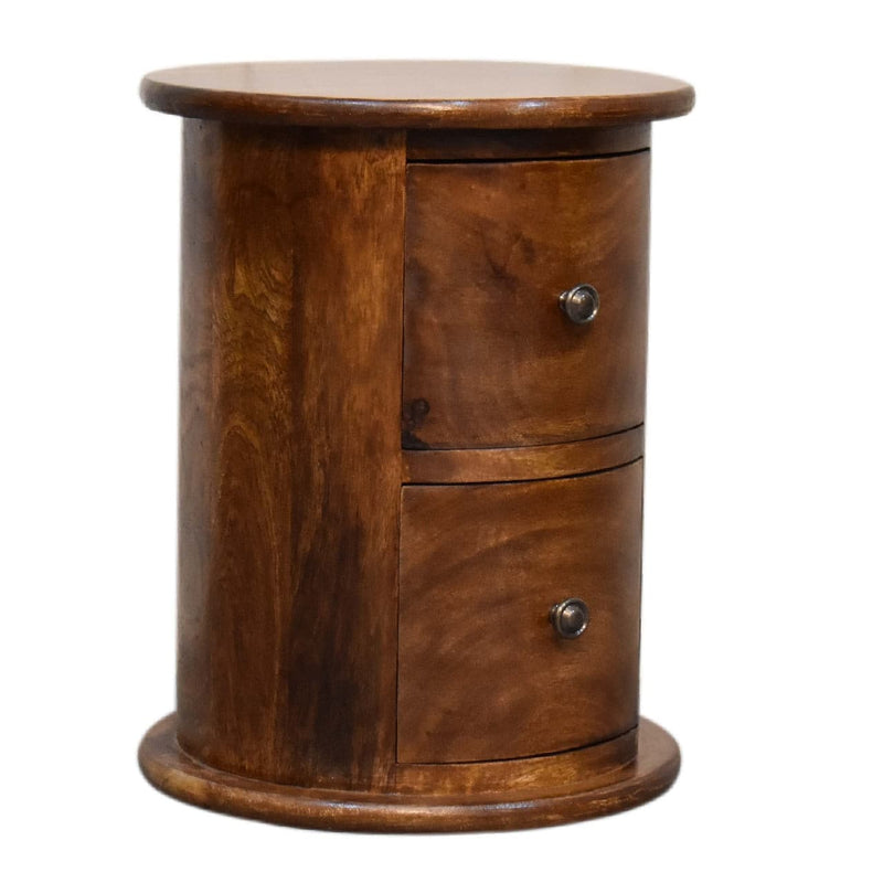 Mini Chestnut 2 Drawer Drum Chest-TrendGoat