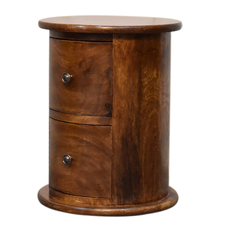 Mini Chestnut 2 Drawer Drum Chest-TrendGoat