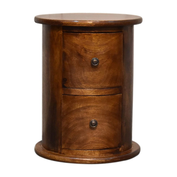 Mini Chestnut 2 Drawer Drum Chest-TrendGoat