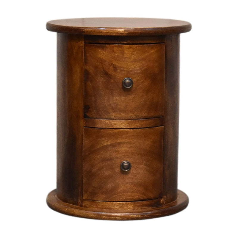 Mini Chestnut 2 Drawer Drum Chest-TrendGoat