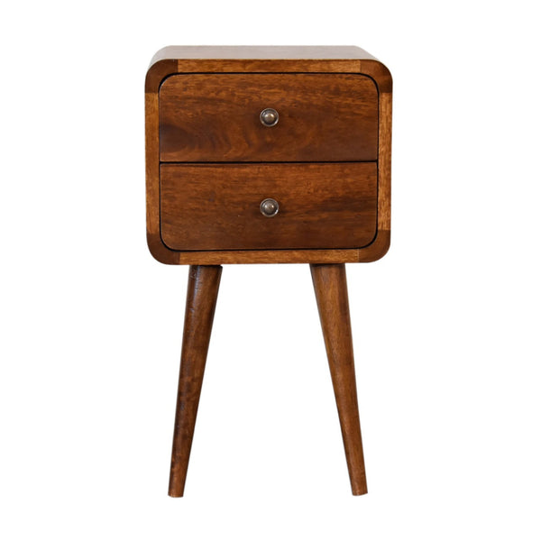 Mini Chestnut Curved Bedside-TrendGoat