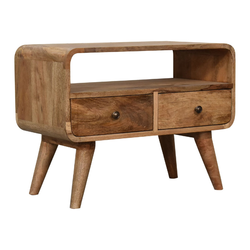 Mini Curved Oak-ish Media Unit-TrendGoat