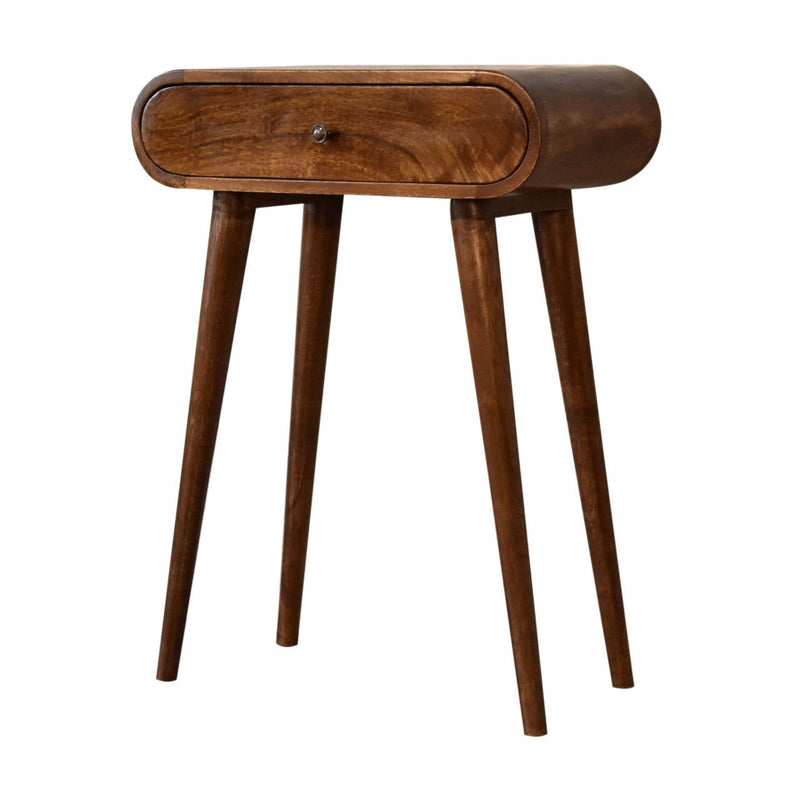 Mini Rounded Mini Chestnut Console Table-TrendGoat