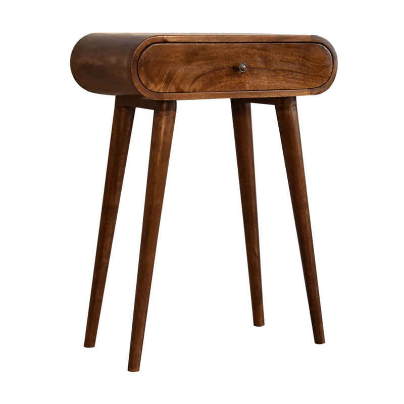 Mini Rounded Mini Chestnut Console Table-TrendGoat