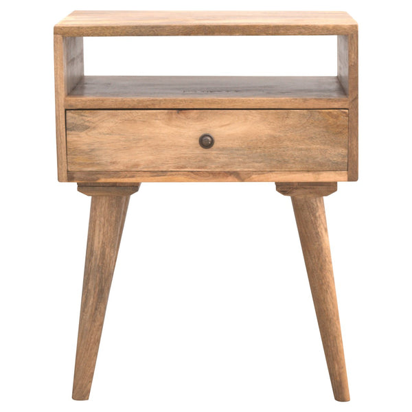 Modern Solid Wood Bedside with Open Slot-TrendGoat