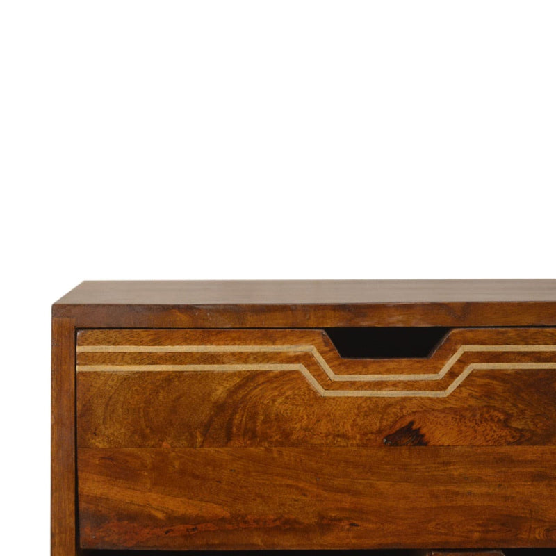 Multi Chestnut Bedside with Removeable Drawers-TrendGoat