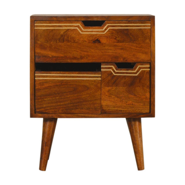 Multi Chestnut Bedside with Removeable Drawers-TrendGoat