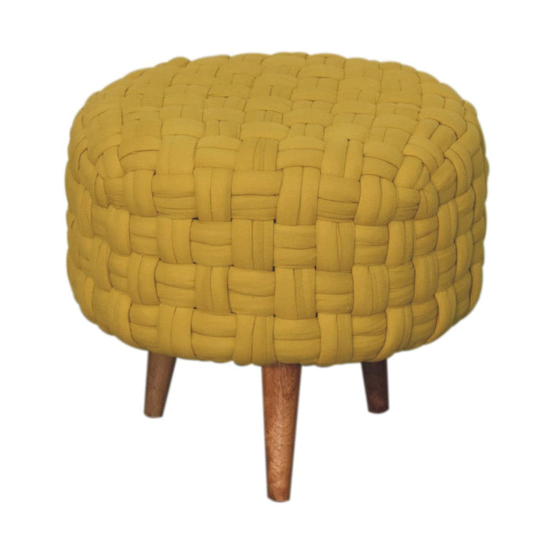 Mustard Tube Footstool-TrendGoat