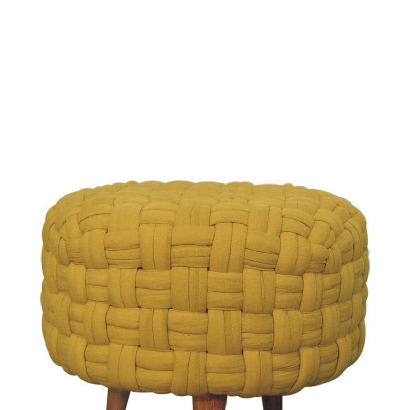 Mustard Tube Footstool-TrendGoat