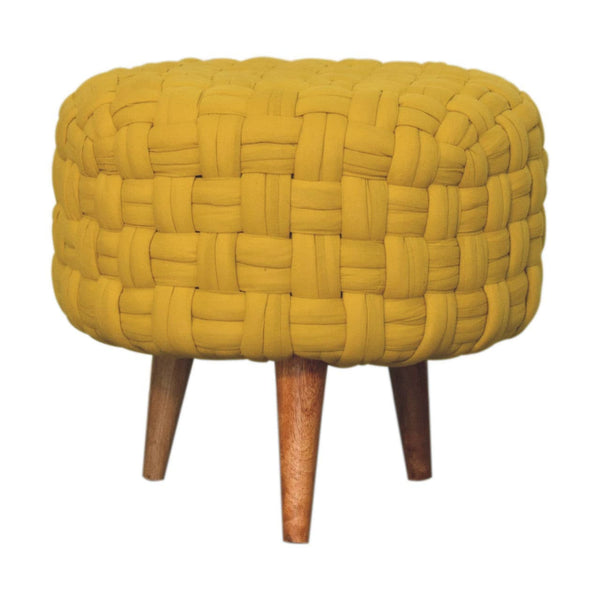 Mustard Tube Footstool-TrendGoat