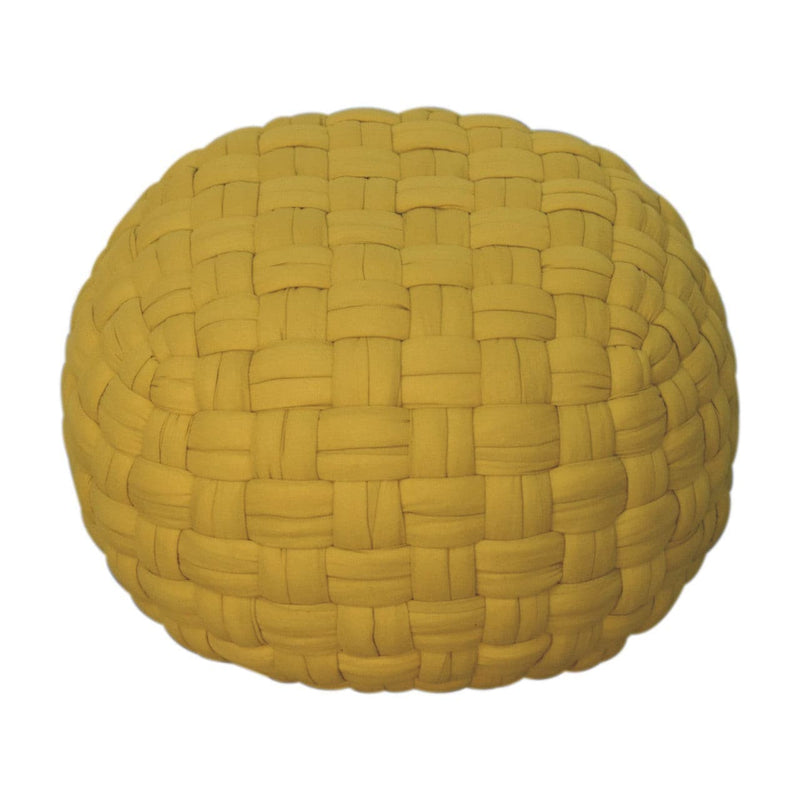 Mustard Tube Pouffe-TrendGoat