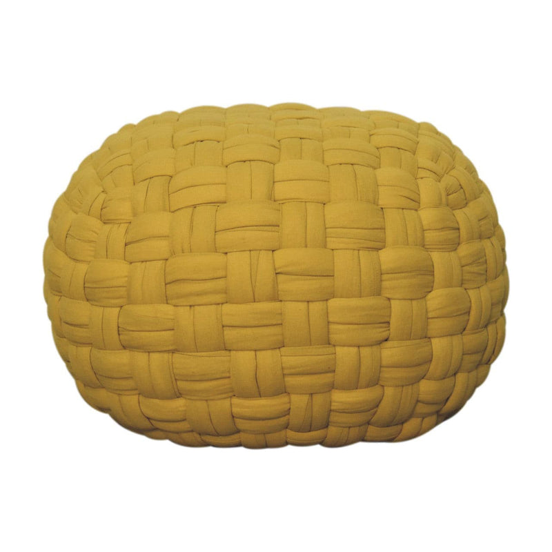 Mustard Tube Pouffe-TrendGoat