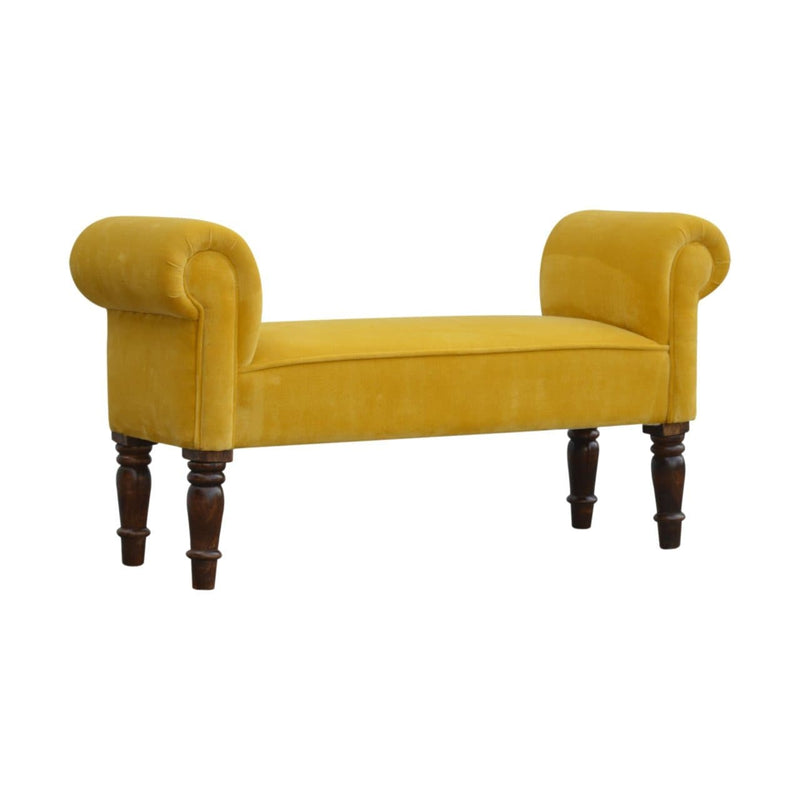 Mustard Velvet Bench-TrendGoat