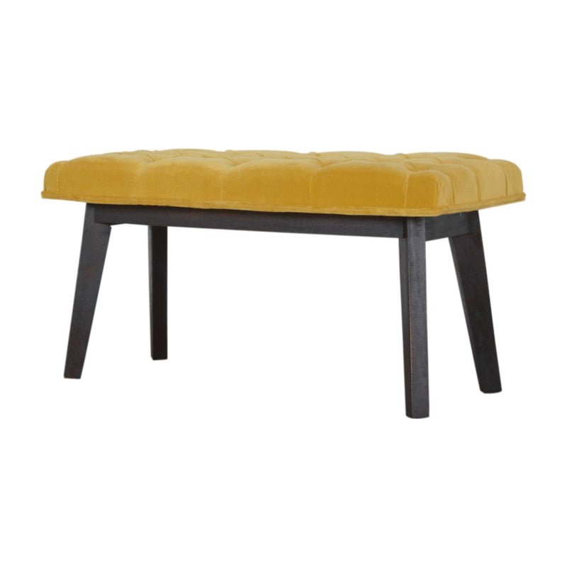 Mustard Velvet Hallway Bench-TrendGoat