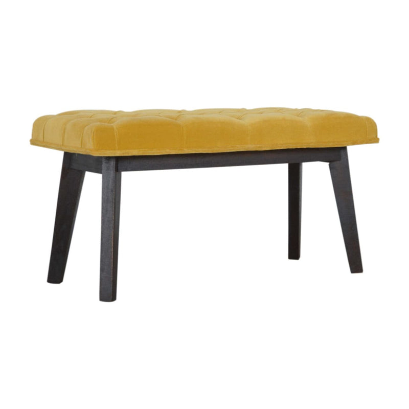 Mustard Velvet Hallway Bench-TrendGoat