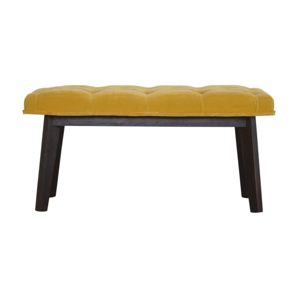 Mustard Velvet Hallway Bench-TrendGoat