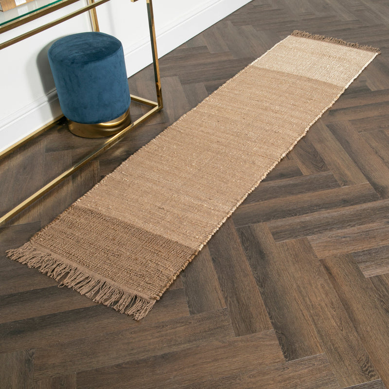 Natural Tones Jute & Cotton Runner Rug (60 x 230cm)-TrendGoat