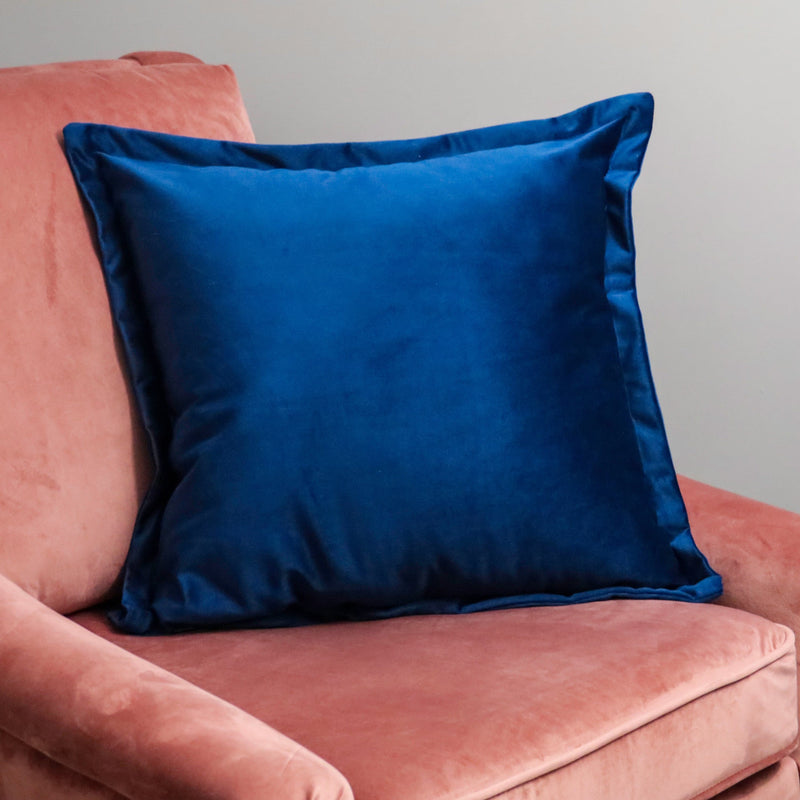 Navy Blue Velvet Cushion Cover-TrendGoat