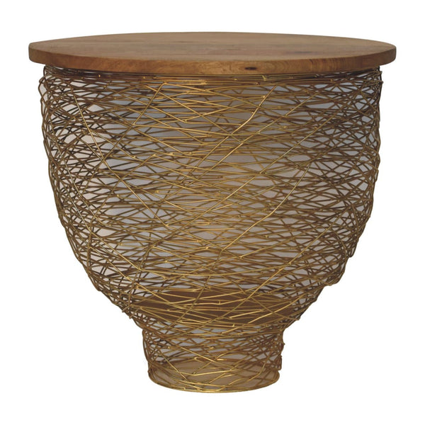 Netted Metal Side Table-TrendGoat