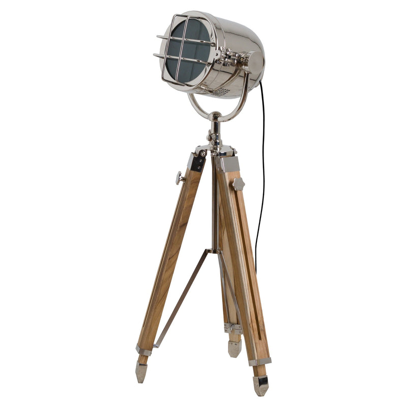 Nickel Industrial Spotlight Tripod Lamp-TrendGoat