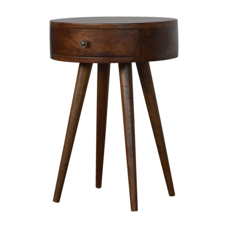 Nordic Chestnut Circular Shaped Bedside-TrendGoat