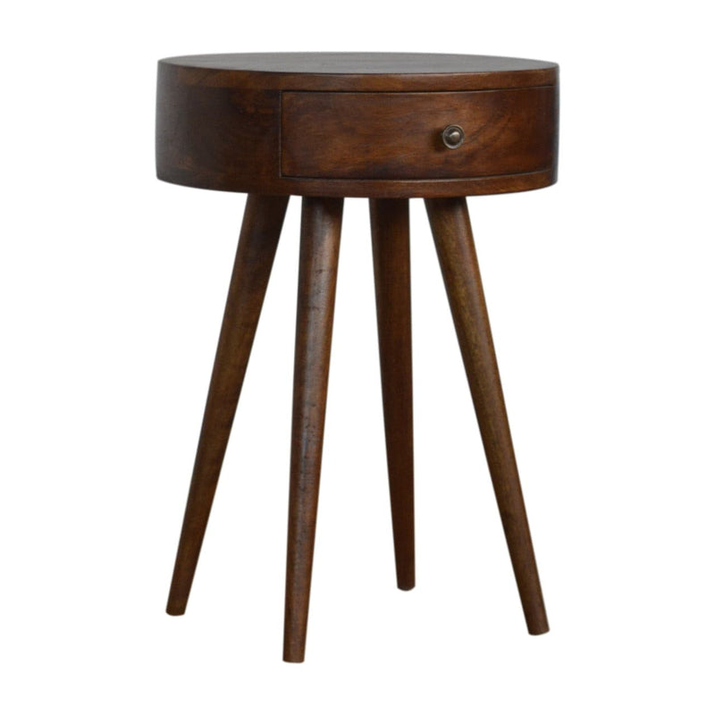 Nordic Chestnut Circular Shaped Bedside-TrendGoat