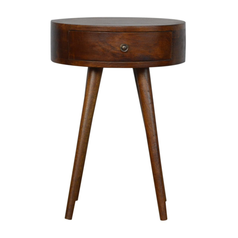 Nordic Chestnut Circular Shaped Bedside-TrendGoat