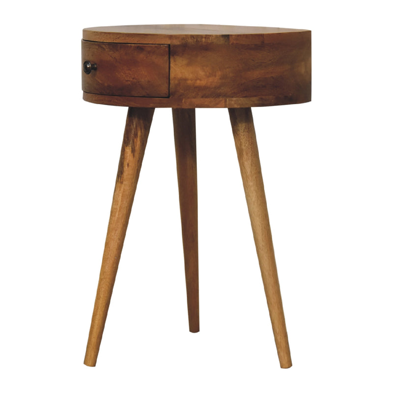 Nordic Oak-ish Circular Shaped Bedside-TrendGoat