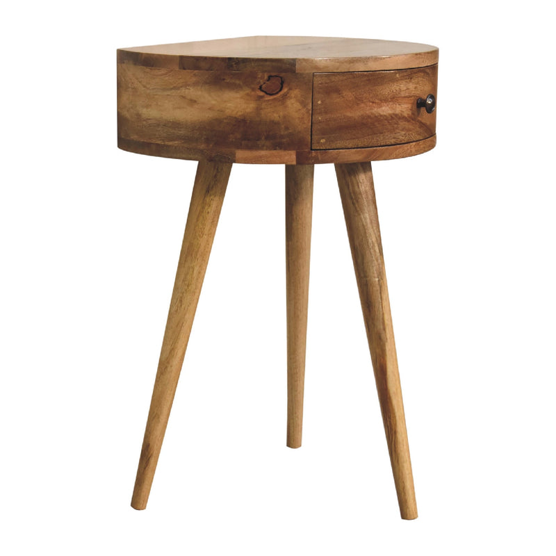 Nordic Oak-ish Circular Shaped Bedside-TrendGoat