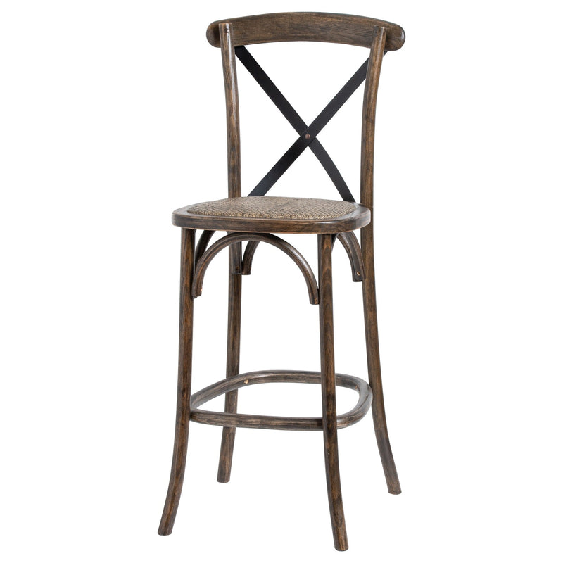 Oak Cross Back Bar Stool-TrendGoat