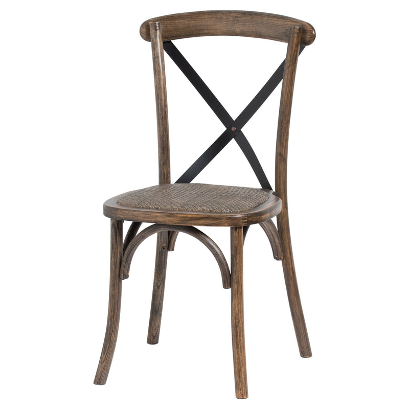 Oak Cross Back Dining Chair-TrendGoat