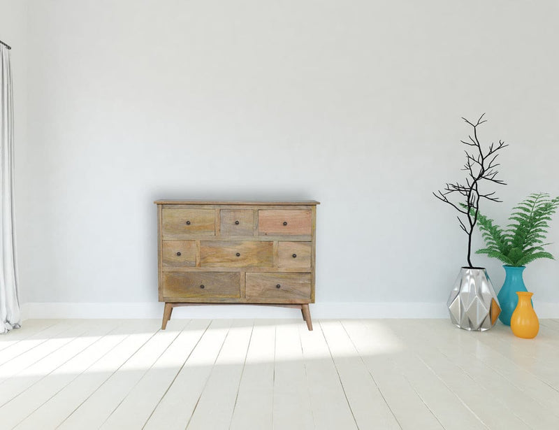 Oak-ish Solid Wood 8 Drawer Chest-TrendGoat