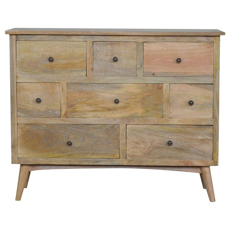 Oak-ish Solid Wood 8 Drawer Chest-TrendGoat