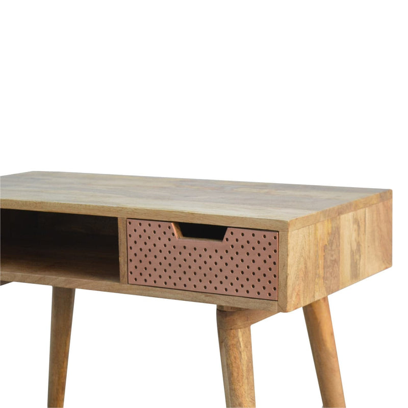 Perforated Copper Writing Desk-TrendGoat