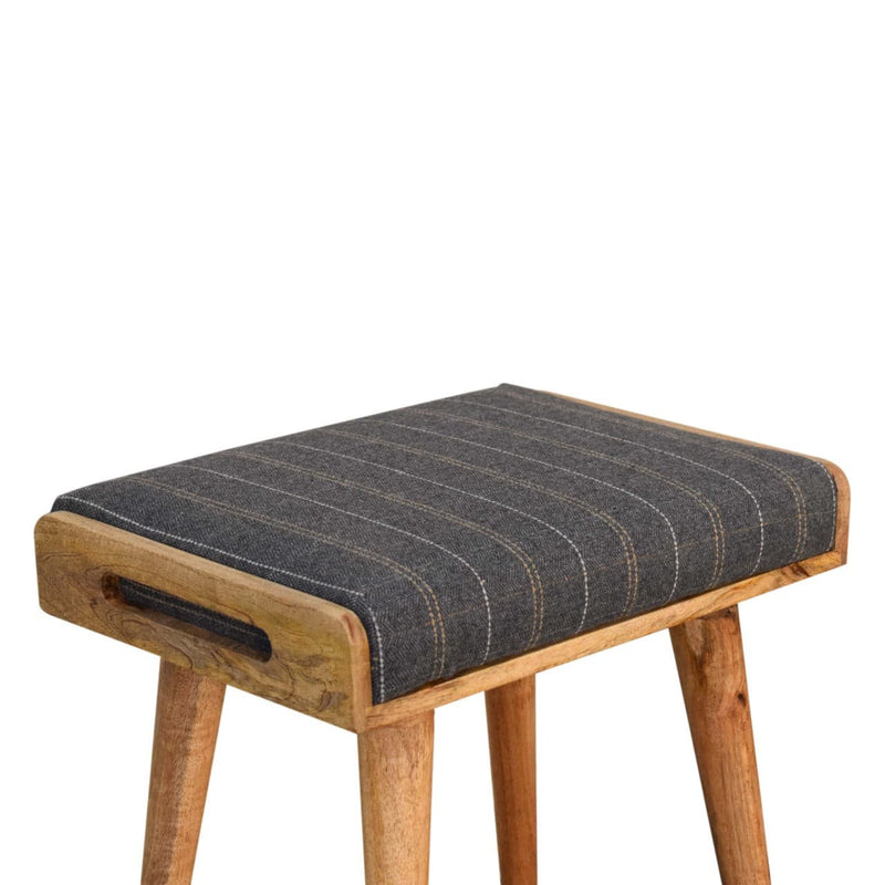 Pewter Tweed Tray Style Footstool-TrendGoat