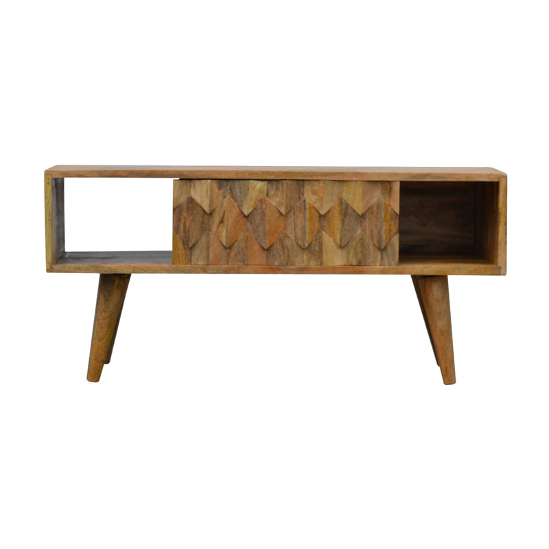 Pineapple Carved Media Unit with Sliding Door-TrendGoat