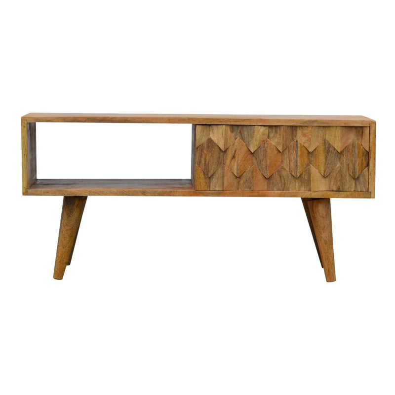 Pineapple Carved Media Unit with Sliding Door-TrendGoat