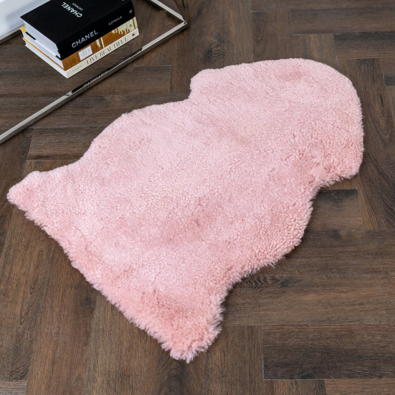 Pink Short Pile Sheepskin Rug-TrendGoat