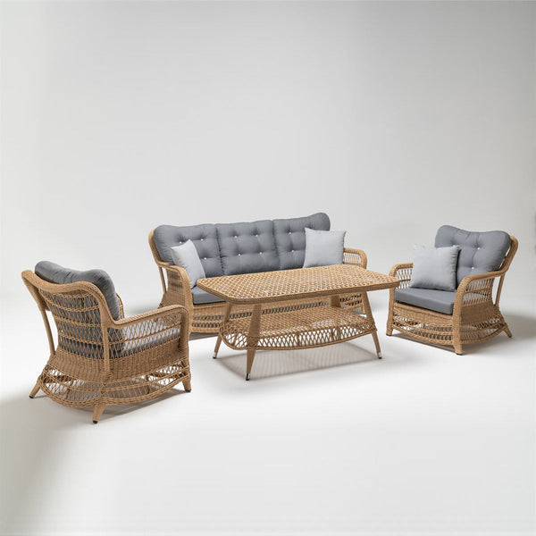 Pollen 5-Seat Garden Lounging Table & Armchairs Set-TrendGoat