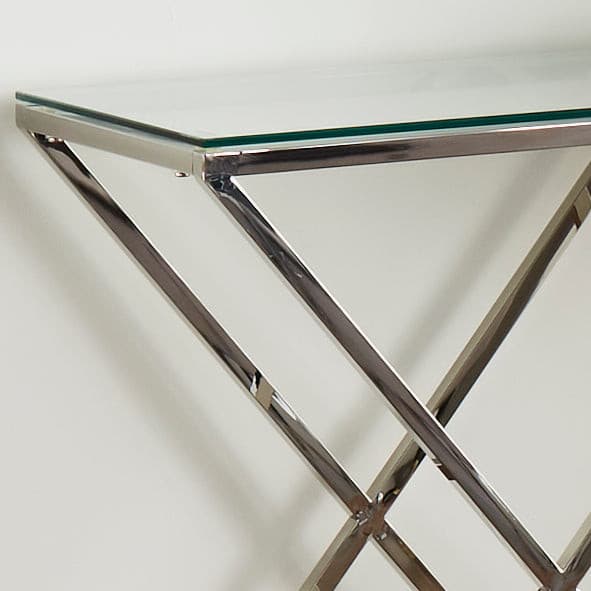 Pyramid Silver Console Table-TrendGoat