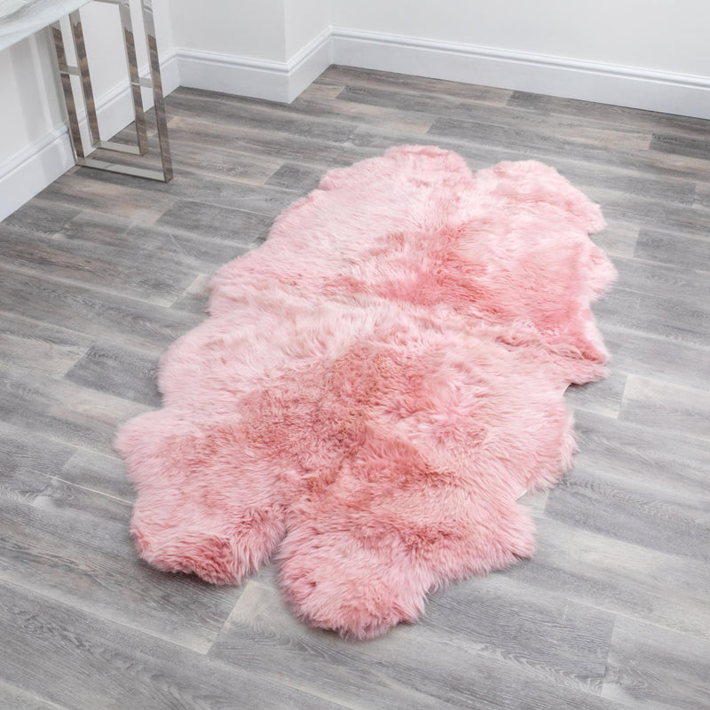 Quad Blush Pink Sheepskin Rug-TrendGoat