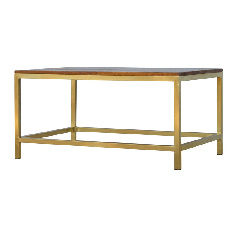 Rectangular Coffee Table with Gold Base-TrendGoat