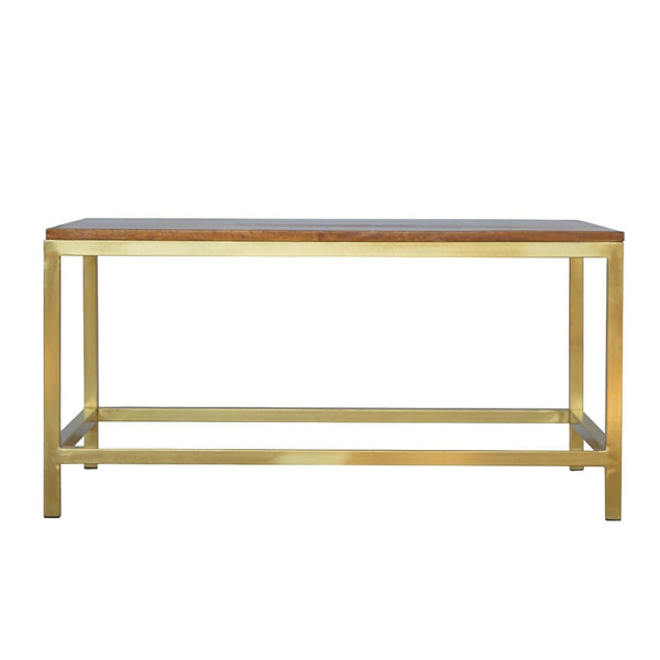 Rectangular Coffee Table with Gold Base-TrendGoat