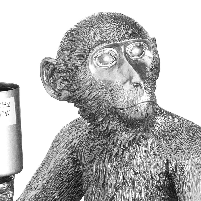 Ringo The Monkey Silver Table Lamp-TrendGoat