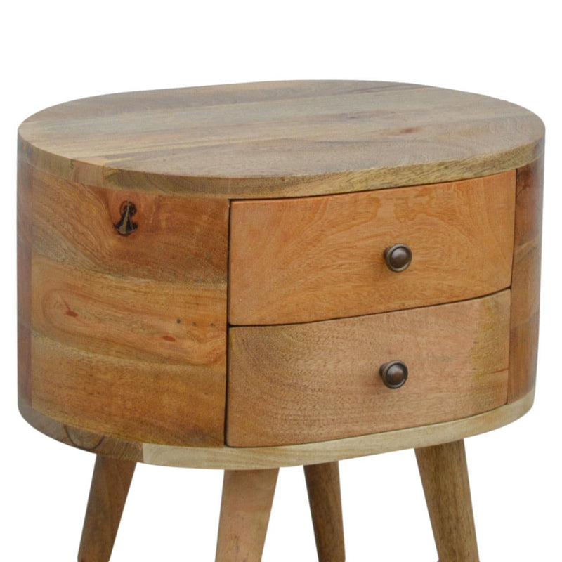 Rounded Bedside Table-TrendGoat