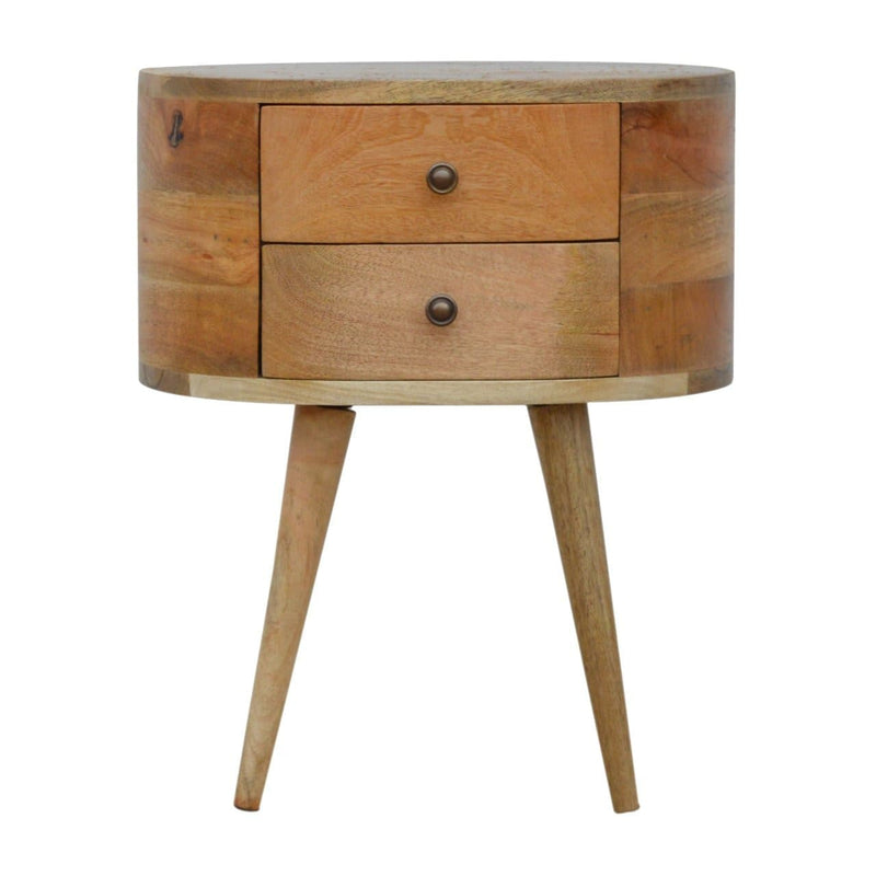 Rounded Bedside Table-TrendGoat