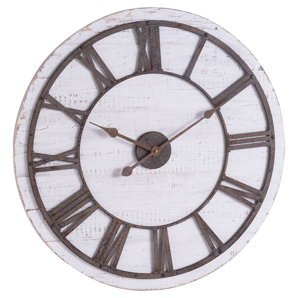 Rustic Wooden Clock With Aged Numerals And Hands-TrendGoat